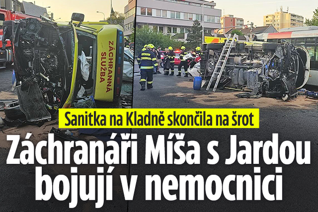 Sanitka skončila na šrot: Míša s Jardou bojují v nemocnici