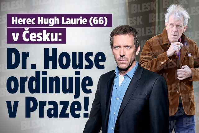 Banner ke žhavému tématu: Britský herec Hugh Laurie (66) v Česku: ...