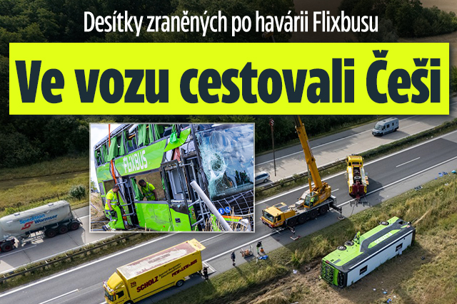 Flixbus vyletěl ze silnice a převrátil se: Desítky zraněných