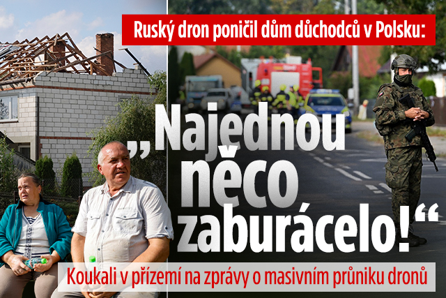 Banner ke žhavému tématu: Ruský dron poničil dům důchodců v ...