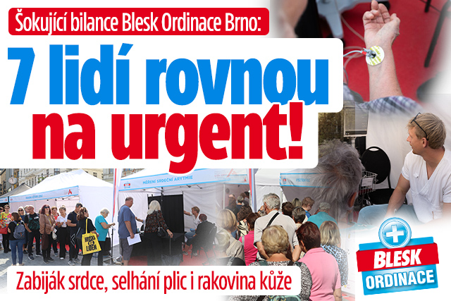 Banner ke žhavému tématu: Šok v Blesk Ordinaci Brno: 7 lidí ...