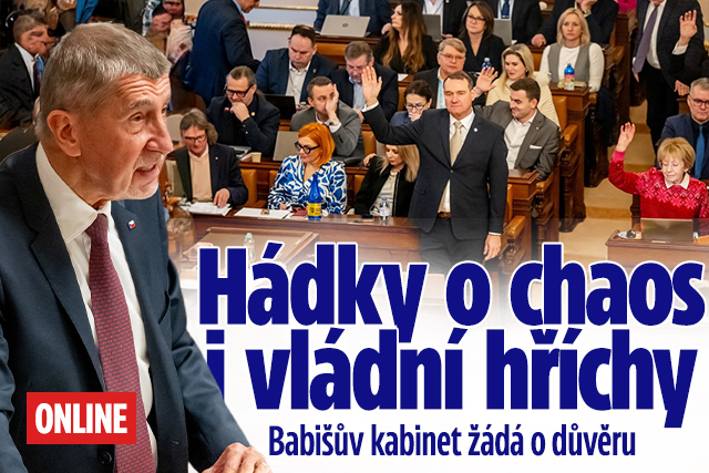 Banner ke žhavému tématu: Babiš žádá o důvěru: Hádky o chaos a ...