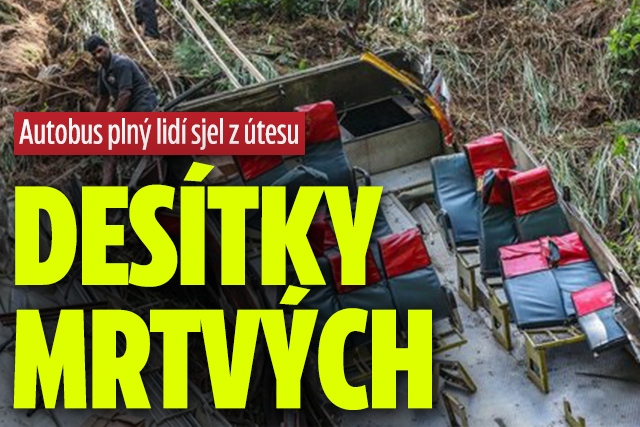 Banner ke žhavému tématu: Autobus plný lidí sjel z útesu: Desítky ...