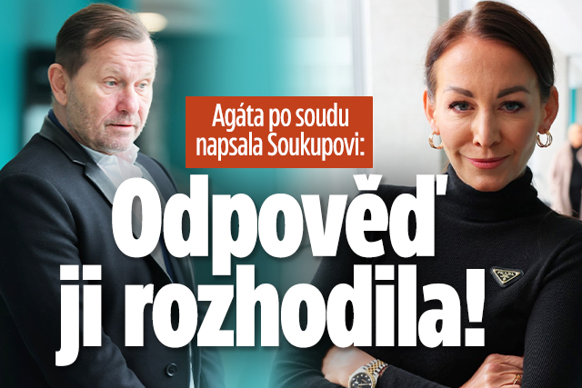 Banner ke žhavému tématu: Agáta po soudu napsala Soukupovi: ...