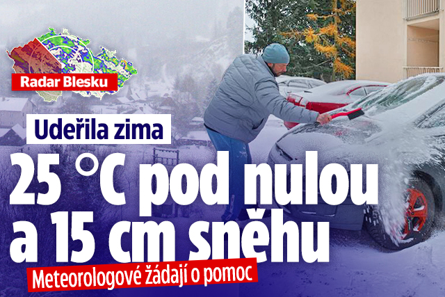 Banner ke žhavému tématu: 25 °C pod nulou a 15 cm sněhu: ...