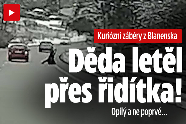 Banner ke žhavému tématu: Kuriózní záběry z Blanenska: Děda letěl ...