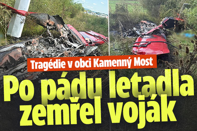 Banner ke žhavému tématu: V obci Kamenný Most spadlo letadlo: ...