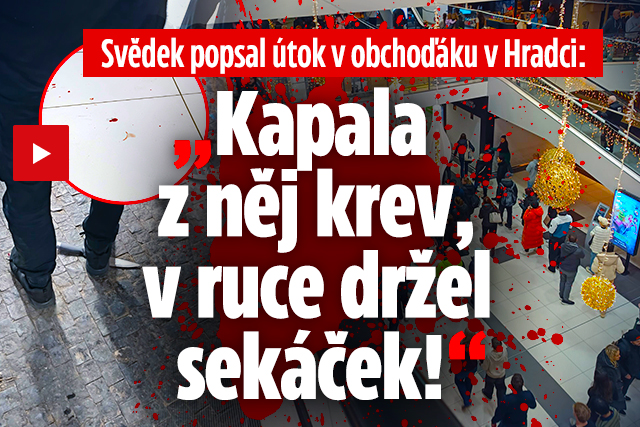 Banner ke žhavému tématu: Svědek popsal útok v Hradci: „Kapala z ...