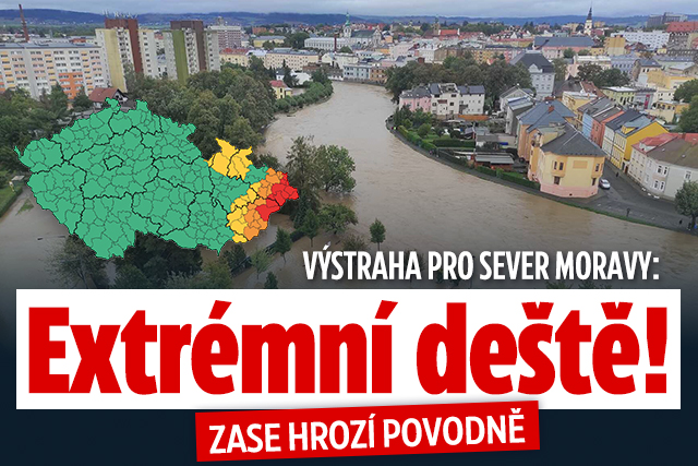 Výstraha pro sever Moravy: Extrémní deště!