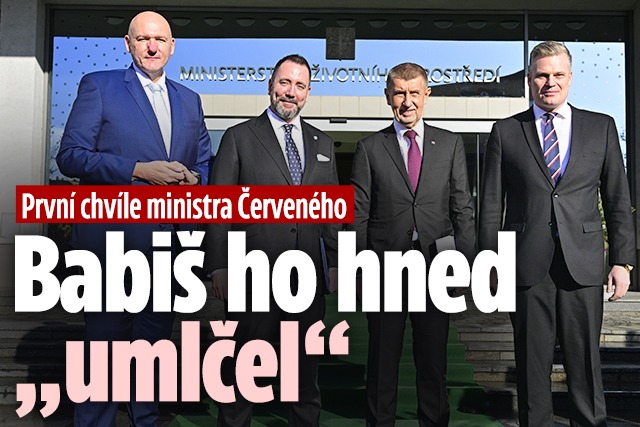 Banner ke žhavému tématu: První chvíle ministra Červeného: Babiš ...