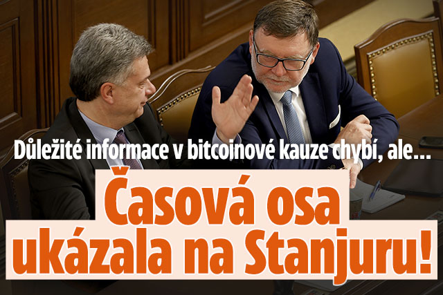 Bitcoinová kauza: Časová osa ukázala na Stanjuru!