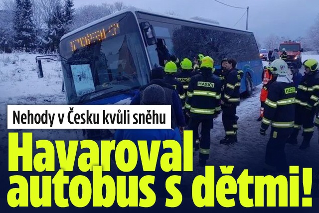 Banner ke žhavému tématu: Sníh v Česku: Havaroval autobus s dětmi