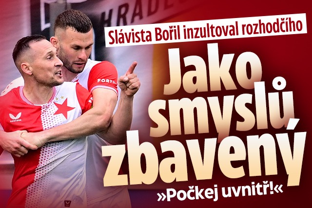 Banner ke žhavému tématu: Slávista Bořil inzultoval rozhodčího: ...