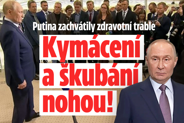 Banner ke žhavému tématu: Putinovy zdravotní trable: Podivně se ...