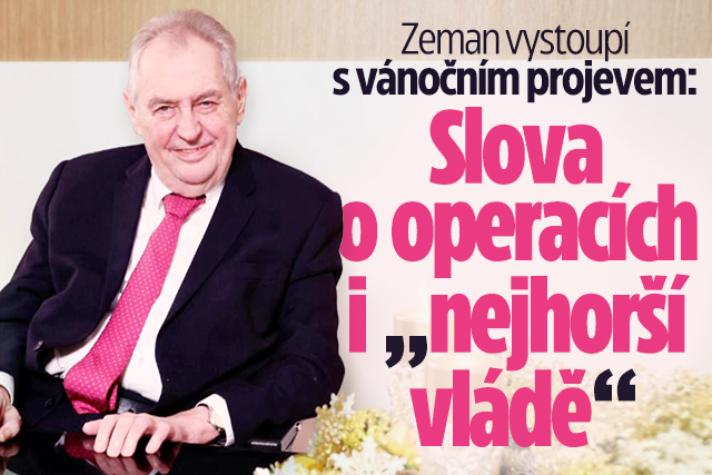Banner ke žhavému tématu: Zeman vystoupí s vánočním projevem: ...