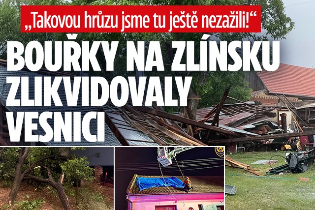 Banner ke žhavému tématu: Bouřky na Zlínsku zlikvidovaly vesnici!