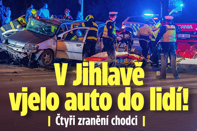 Banner ke žhavému tématu: Auto v Jihlavě vjelo do lidí: Čtyři ...