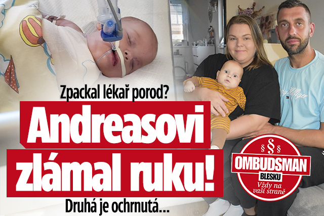 Banner ke žhavému tématu: Zpackal lékař porod? Andreasovi zlámal ...