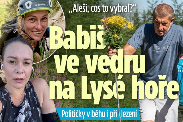 Banner ke žhavému tématu: Víkend politiků: Babiš ve vedru na Lysé ...