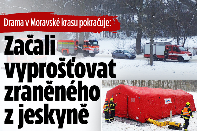 Banner ke žhavému tématu: Drama v Moravském krasu: Zraněného muže ...