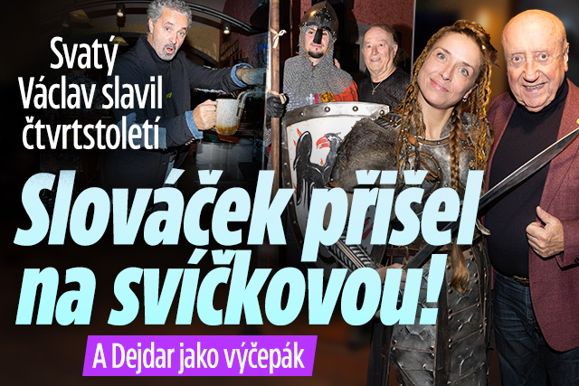 Banner ke žhavému tématu: Svatý Václav slavil 25: Slováček přišel ...