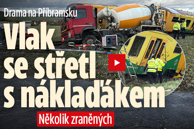 Banner ke žhavému tématu: U Březnice vykolejil vlak! Několik ...