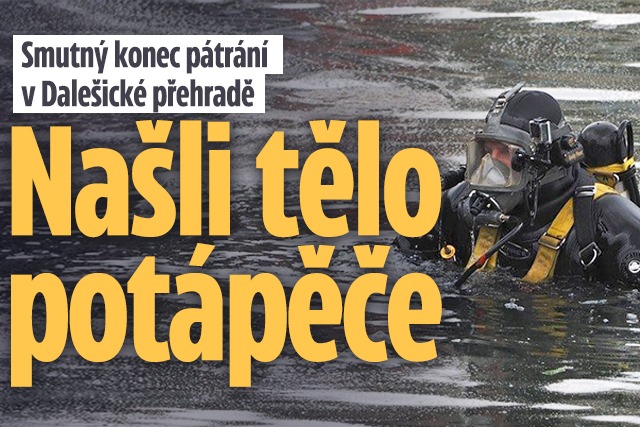 Banner ke žhavému tématu: V Dalešické přehradě našli tělo ...