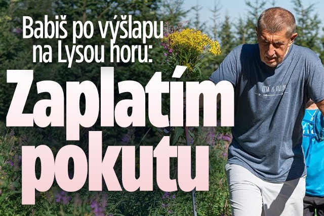 Banner ke žhavému tématu: Babiš po výšlapu na Lysou horu: ...