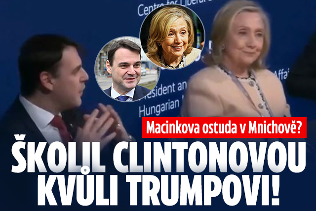 Banner ke žhavému tématu: Macinka školil Clintonovou kvůli ...