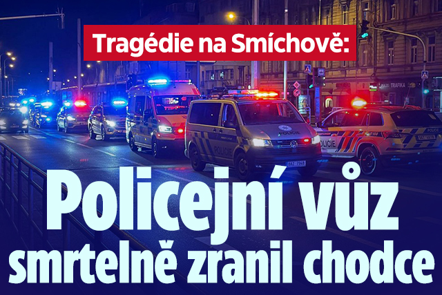 Banner ke žhavému tématu: Policejní auto v Praze srazilo chodce: ...