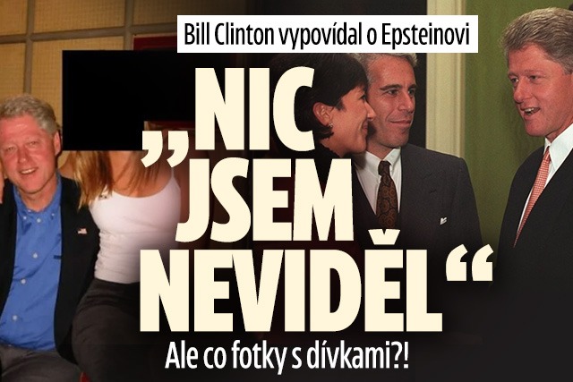 Banner ke žhavému tématu: Bill Clinton svědčil o Epsteinovi: „Nic ...