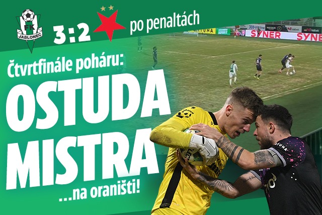 Banner ke žhavému tématu: Jablonec - Slavia 3:2 po penaltách. ...