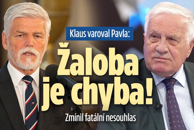 Banner ke žhavému tématu: Klaus varoval Pavla: Žaloba je chyba