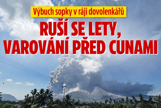 Výbuch sopky v ráji dovolenkářů: Zrušené lety i cunami