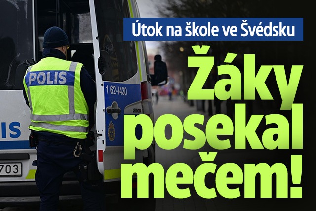 Banner ke žhavému tématu: Útok ve škole: Žáky posekal mečem!