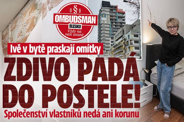 Banner ke žhavému tématu: Ivě v bytě praskají omítky, zdivo padá ...