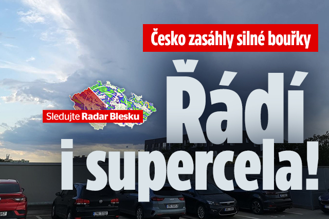 Do Česka dorazily silné bouřky: Na Olomoucku řádí supercela