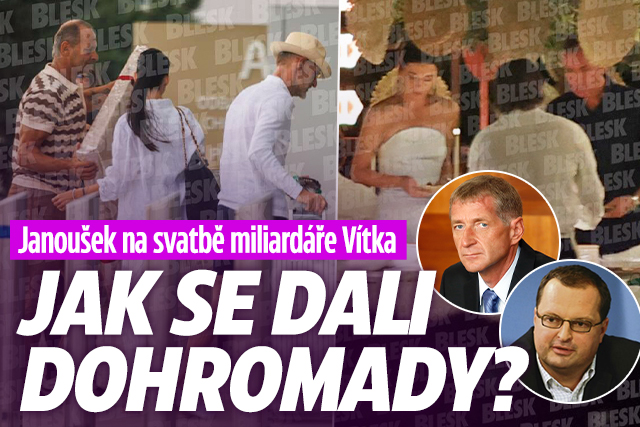 Banner ke žhavému tématu: Janoušek na svatbě miliardáře Vítka: ...
