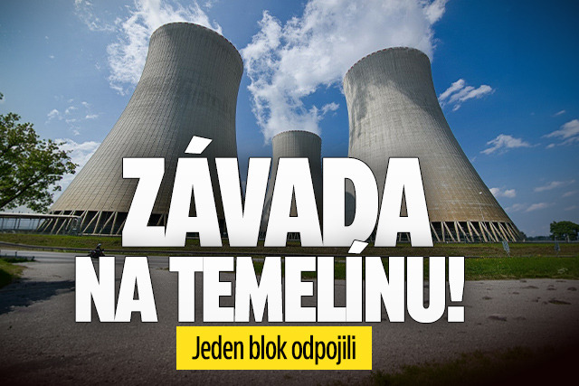 Banner ke žhavému tématu: Závada na Temelínu! Jeden blok odpojili