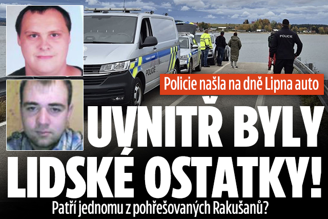 Banner ke žhavému tématu: Policie našla na dně Lipna auto: Uvnitř ...