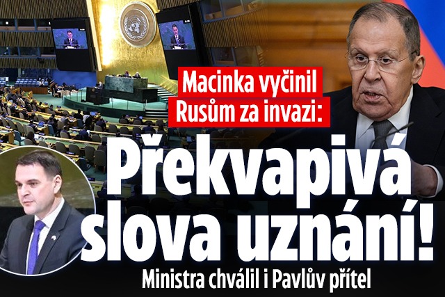 Banner ke žhavému tématu: Macinka vyčinil Rusům za invazi: ...
