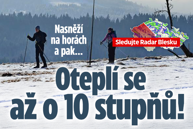 Banner ke žhavému tématu: Nasněží na horách a pak... Oteplí se až ...