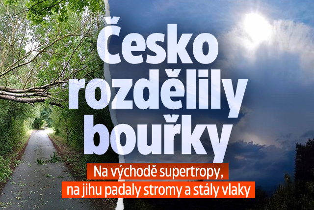 Bouřky v Česku: Na východě supertropy, na jihu spadlé stromy