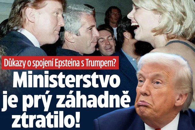 Banner ke žhavému tématu: Důkazy o spojení Epsteina s Trumpem se ...