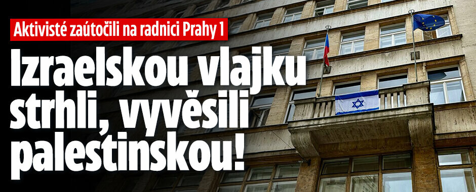 Chaos kolem izraelské vlajky na radnici Prahy 1: Aktivisté ji nahradili palestinskou! Vydávali se i za starostku