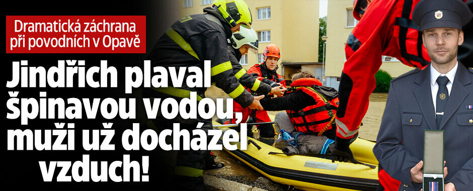 Dramatická záchrana muže ze zatopeného sklepa v Opavě: Jindřich proplaval zakalenou vodou 