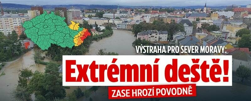 Výstraha pro sever Moravy: Extrémní deště! Zase hrozí povodně