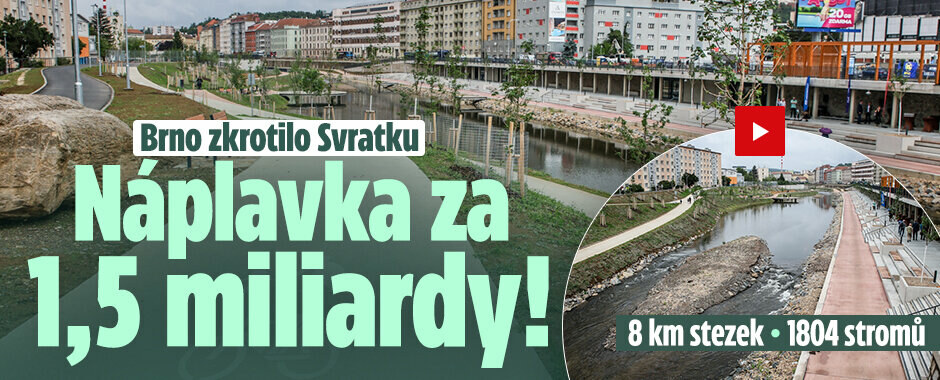 Brno zkrotilo Svratku: Náplavka za 1,5 miliardy! 8 km stezek a 1804 stromů 