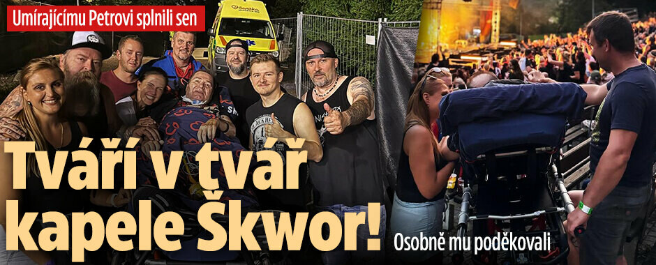 Umírajícímu Petrovi splnili sen: Tváří v tvář kapele Škwor! Poděkovali mu