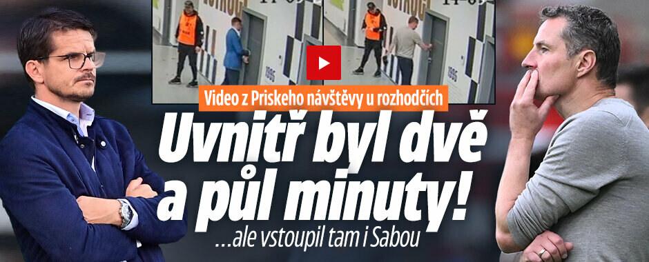 VIDEO: Priske pobyl v kabině rozhodčích dvě a půl minuty. Vstoupil do ní i Sabou